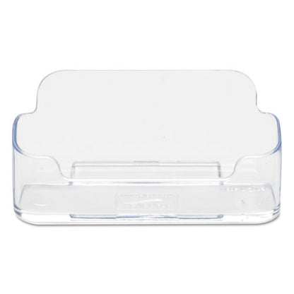 Deflecto Horizontal Business Card Holder, Holds 50 Cards, 3.88 x 1.38 x 1.81, Plastic, Clear 70101