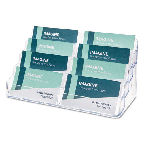 Deflecto 8-Pocket Business Card Holder, Holds 400 Cards, 7.78 x 3.5 x 3.38, Plastic, Clear 70801