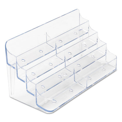 Deflecto 8-Pocket Business Card Holder, Holds 400 Cards, 7.78 x 3.5 x 3.38, Plastic, Clear 70801