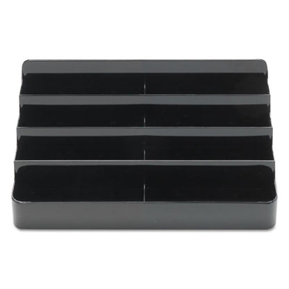 Deflecto 8-Tier Recycled Business Card Holder, Holds 400 Cards, 7.88 x 3.88 x 3.38, Plastic, Black 90804