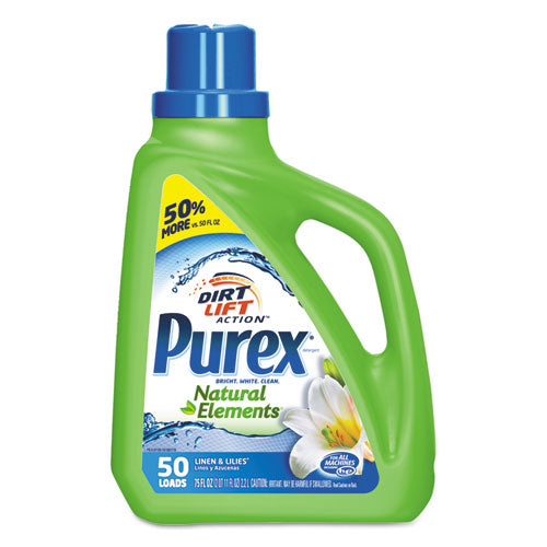 Purex Ultra Natural Elements HE Liquid Detergent, Linen and Lilies, 75 oz Bottle, 6-Carton 10024200011205
