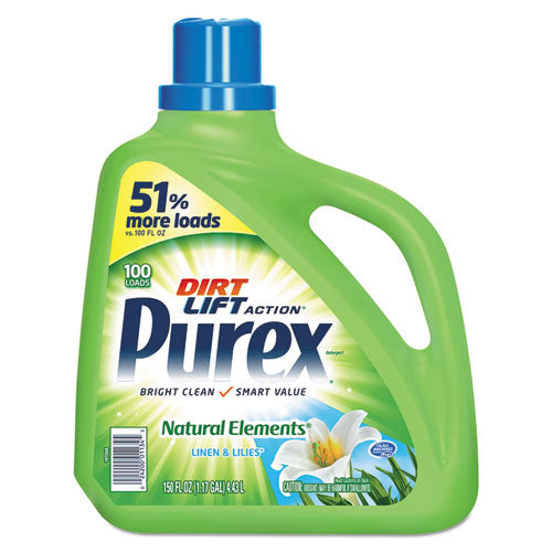 Purex Ultra Natural Elements HE Liquid Detergent, Linen and Lilies, 150 oz Bottle, 4-Carton 01134