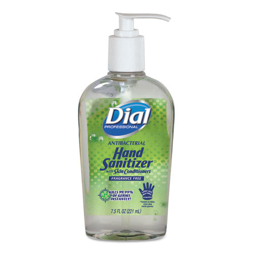 Dial Professional Antibacterial with Moisturizers Gel Hand Sanitizer, 7.5oz Pump Bottle, 12-Carton DIA 01585