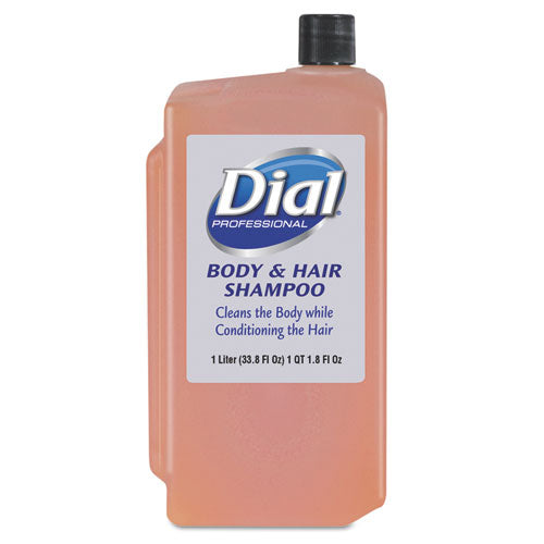 Dial Professional Hair + Body Wash Refill for 1 L Liquid Dispenser, Neutral Scent, 1 L, 8-Carton 4029