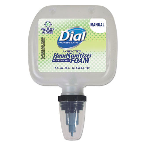 Dial Professional Antibacterial Foam Hand Sanitizer, 1.2 L Refill, Fragrance-Free 1700005085
