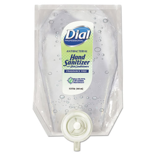 Dial Professional Antibacterial Gel Hand Sanitizer Refill for Eco-Smart Dispenser, Fragrance Free, 15 oz, 6-Carton 17000122588