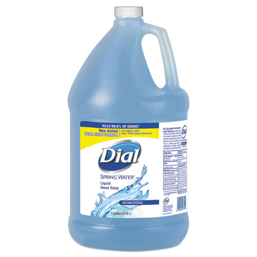 Dial Antimicrobial Liquid Hand Soap Spring Water Scent 1 Gallon Bottle (4 Pack) 15926