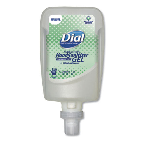 Dial Professional Antibacterial Gel Hand Sanitizer Refill for FIT Manual Dispenser, Fragrance Free, 1.2 L, 3-Carton 16706