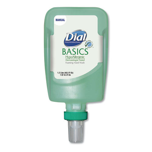 Dial Professional Basics Hypoallergenic Foaming Hand Wash Refill for FIT Manual Dispenser, Honeysuckle, 1.2 L, 3-Carton 16714