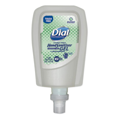 Dial Professional Antibacterial Gel Hand Sanitizer Refill for FIT Touch Free Dispenser, Fragrance Free, 1.2 L, 3-Carton 19029