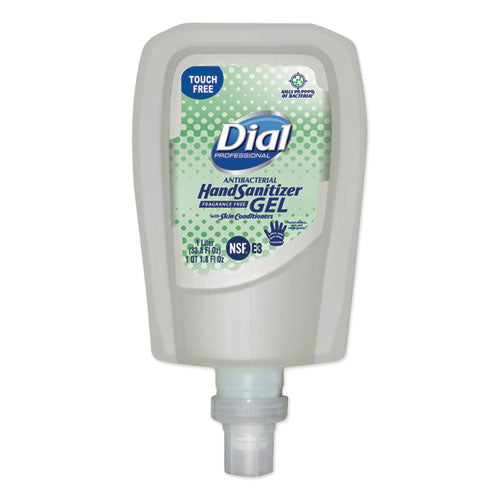 Dial Professional Antibacterial Gel Hand Sanitizer Refill for FIT Touch Free Dispenser, Fragrance Free, 1.2 L 19029EA