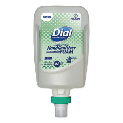 Dial Professional Antibacterial Foaming Hand Sanitizer Refill for FIT Manual Dispenser, Fragrance Free, 1.2 L, 3-Carton 19038