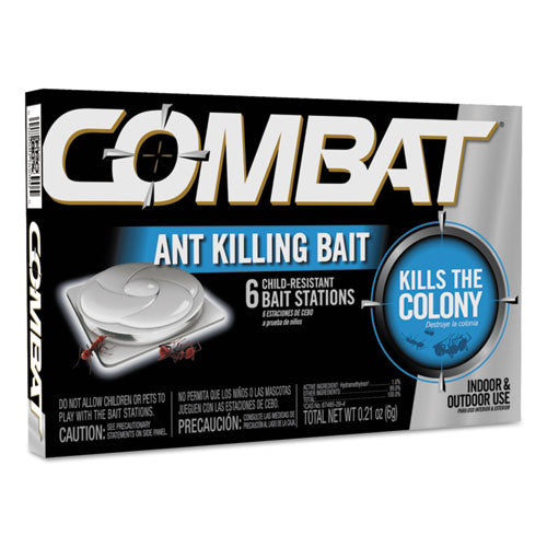 Combat Combat Ant Killing System, Child-Resistant, Kills Queen and Colony, 6-Box, 12 Boxes-Carton DIA 45901