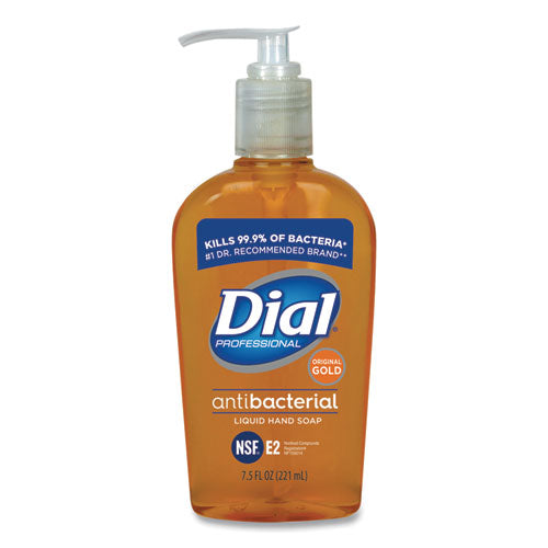 Dial Professional Gold Antibacterial Liquid Hand Soap, Floral, 7.5 oz Pump, 12-Carton 84014