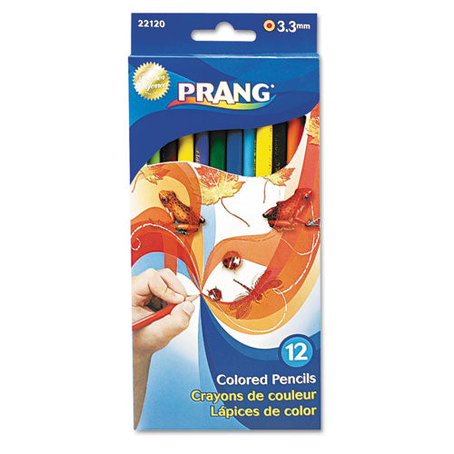 Prang Colored Pencil Sets, 3.3 mm, 2B (#1), Assorted Lead-Barrel Colors, Dozen 22120
