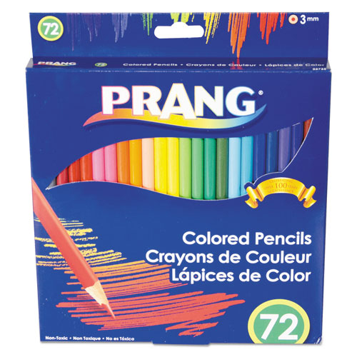 Prang Colored Pencil Sets, 3 mm, 2B (#1), Assorted Lead-Barrel Colors, 72-Pack 22725