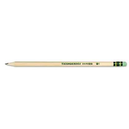 Ticonderoga EnviroStiks #2 HB Natural Woodgrain Barrel Pencils With Eraser (12 Count) 96212