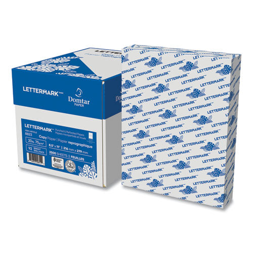 Lettermark Custom Cut-Sheet Copy Paper, 92 Bright, Micro-Perforated 5.5" from Top, 20lb, 8.5 x 11, White, 500 Sheets-Ream, 5 Reams-CT 851055