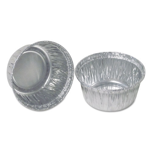 Durable Packaging Aluminum Round Containers, 4 oz, 3" Diameter x 1.56"h, Silver, 1,000-Carton 140030