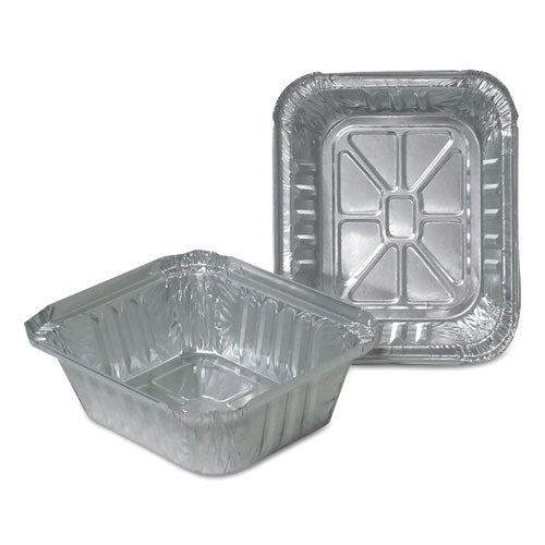 Durable Packaging Aluminum Closeable Containers, 1 lb Oblong, 5.75 x 4.88 x 1.81, Silver, 1,000-Carton 220301000