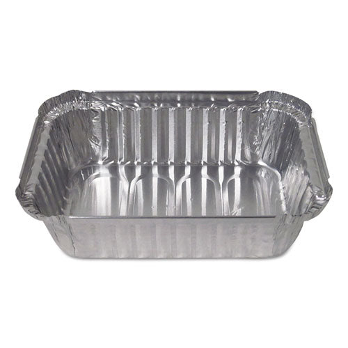 Durable Packaging Aluminum Closeable Containers, 1.5 lb Deep Oblong, 7.06 x 5.13 x 1.93, Silver, 500-Carton 24530500