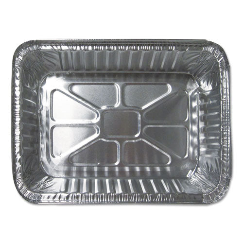 Durable Packaging Aluminum Closeable Containers, 2.25 lb Oblong, 8.69 x 6.13 x 2.13, Silver, 500-Carton 25030500