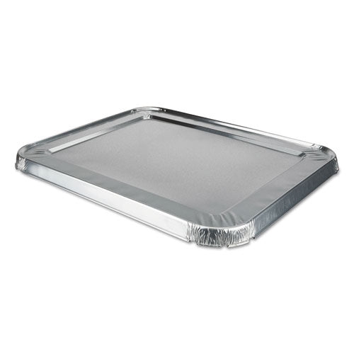 Durable Packaging Aluminum Steam Table Lids for Rolled Edge Half Size Pan, 100 -Carton 8200CRL