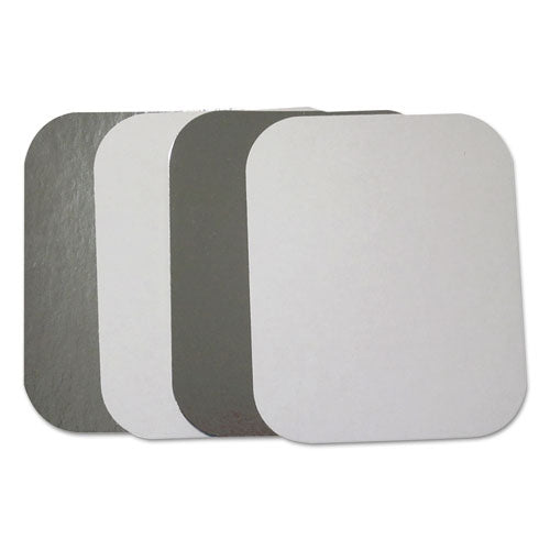 Durable Packaging Flat Board Lids, For 1 lb Oblong Pans, Silver, 1,000 -Carton L2201000