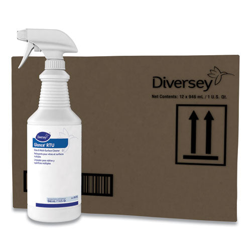 Diversey Glance Glass and Multi-Surface Cleaner, Original, 32 oz Spray Bottle, 12-Carton 04705.