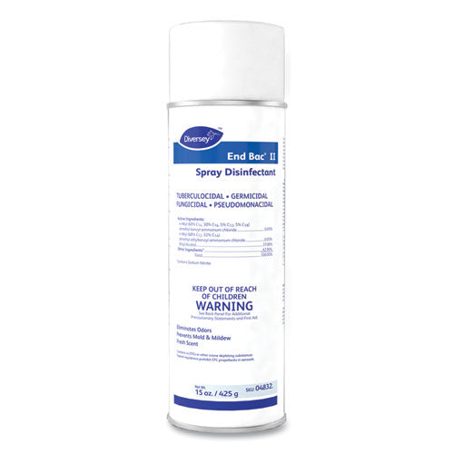 Diversey End Bac II Spray Disinfectant, Fresh Scent, 15 oz Aerosol Spray, 12-Carton 04832.