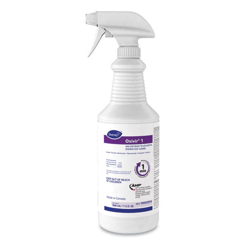 Diversey Oxivir 1 RTU Disinfectant Cleaner, 32 oz Spray Bottle, 12-Carton 100850916