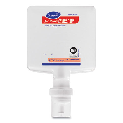 Diversey Soft Care Instant Gel Hand Sanitizer AF, 1300 mL Cartridge, Fresh Scent, 6-Carton 100961733