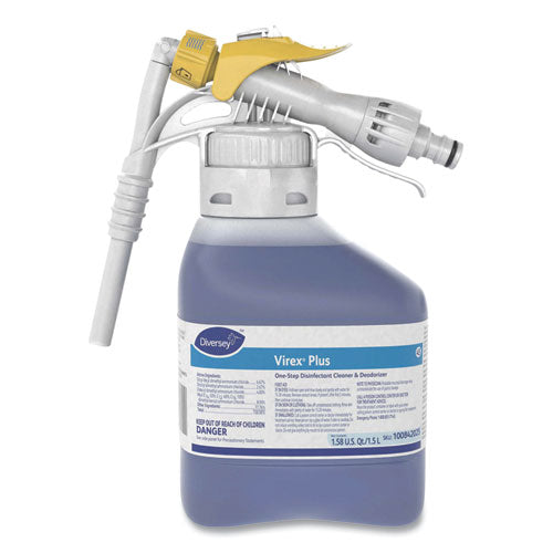 Diversey Virex Plus One-Step Disinfectant Cleaner and Deodorant, 1.5 L Closed-Loop Plastic Bottle, 2-Carton 101102925