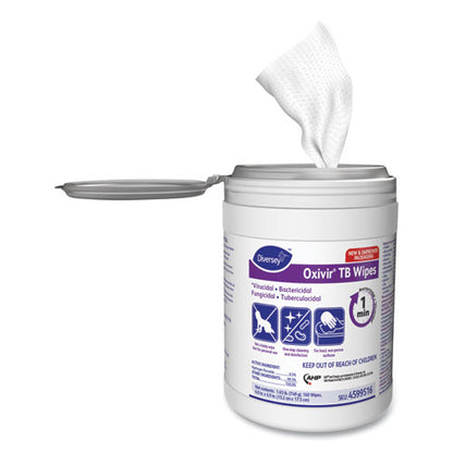 Diversey Oxivir TB Disinfectant Wipes, 6 x 7, White, 160-Canister, 12 Canisters-Carton 4599516