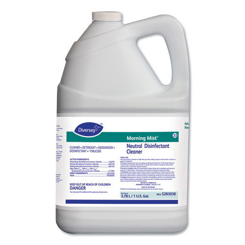 Diversey Morning Mist Neutral Disinfectant Cleaner, Fresh Scent, 1 gal Bottle 5283038
