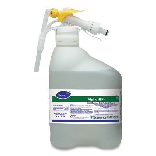 Diversey Alpha-HP Concentrated Multi-Surface Cleaner, Citrus Scent, 5,000 mL RTD Bottle 5549271