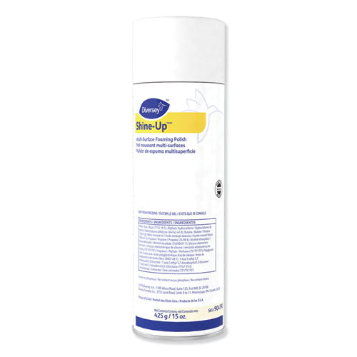Diversey Shine-UpTM-MC Multi-Surface Foaming Polish, Lemon Scent, 15 oz Aerosol Spray, 12-Carton 904390