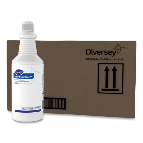 Diversey Crew Super Blue Mild Acid Bowl Cleaner, Citrus, 32 oz Squeeze Bottle, 12-Carton 94476081