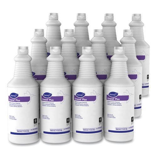 Diversey Emerel Plus Cream Cleanser, Odorless, 32 oz Squeeze Bottle, 12-Carton 94496138