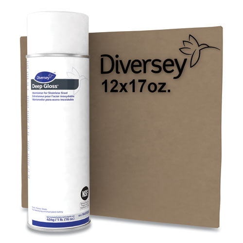 Diversey Deep Gloss Stainless Steel Maintainer, 16 oz Aerosol Spray, 12-Carton 94970590