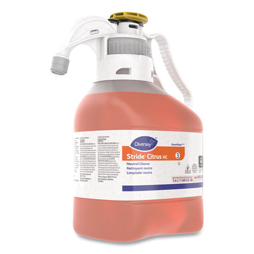 Diversey Stride Neutral Cleaner, Citrus Scent, 1.4 mL, 2 Bottles-Carton 95122613