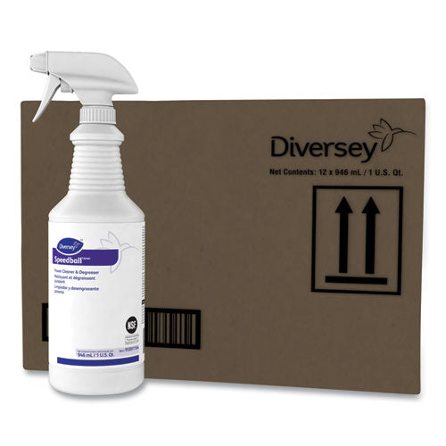 Diversey Speedball Heavy-Duty Cleaner, Citrus, Liquid, 1qt. Spray Bottle, 12-CT 95891164