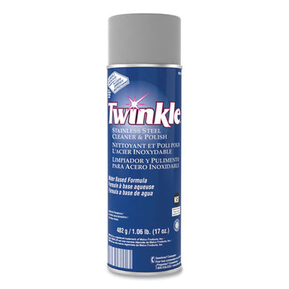 Twinkle Stainless Steel Cleaner and Polish, 17 oz Aerosol Spray, 12-Carton 991224