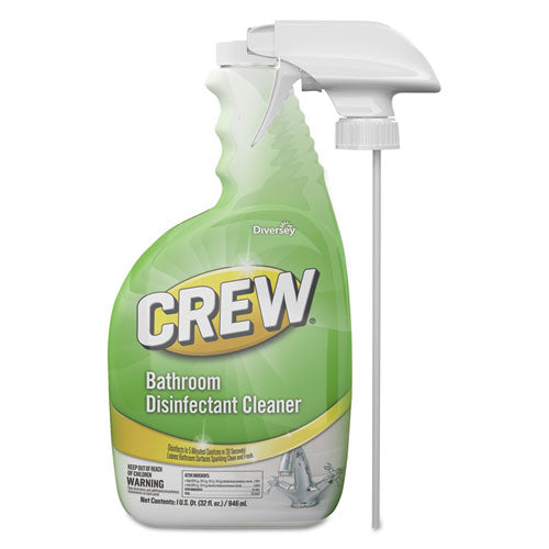 Diversey Crew Bathroom Disinfectant Cleaner, Floral Scent, 32 oz Spray Bottle, 4-Carton CBD540199