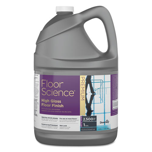 Diversey Floor Science Premium High Gloss Floor Finish, Clear Scent, 1 gal Container,4-CT CBD540410
