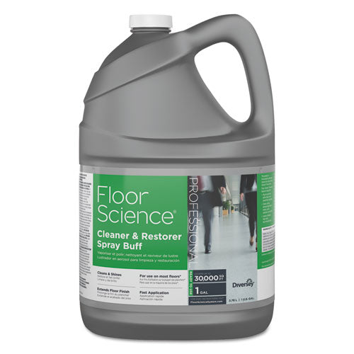 Diversey Floor Science Cleaner-Restorer Spray Buff, Citrus Scent, 1 gal Bottle, 4-Carton CBD540458