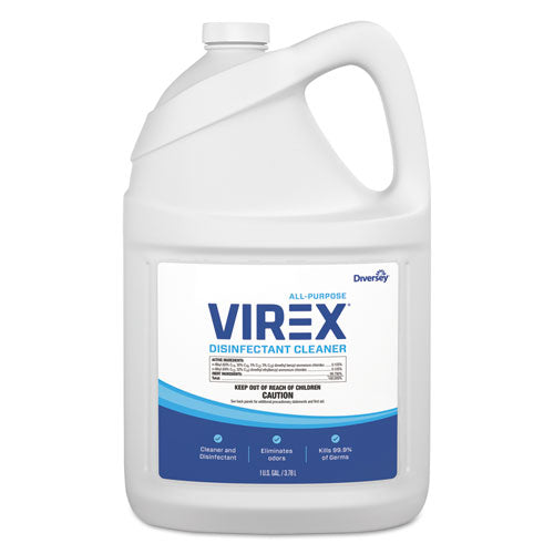 Diversey Virex All-Purpose Disinfectant Cleaner, Lemon Scent, 1 gal Container, 2-Carton CBD540557