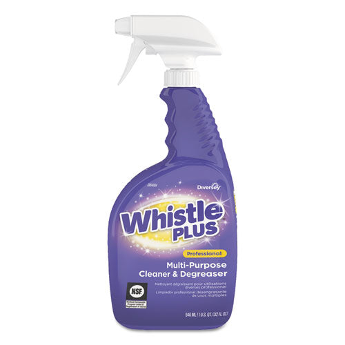 Diversey Whistle Plus Multi-Purpose Cleaner and Degreaser, Citrus, 32 oz Spray Bottle, 8-Carton CBD540564