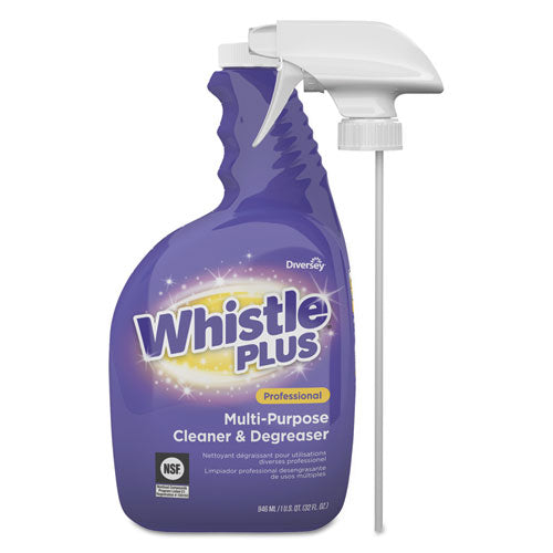 Diversey Whistle Plus Professional Multi-Purpose Cleaner-Degreaser, Citrus, 32 oz Spray Bottle, 4-Carton CBD540571