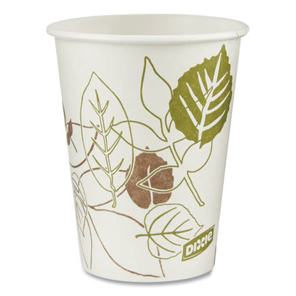 Dixie Pathways Paper Hot Cups, 8 oz, White-Green, 50-Pack 2338PATH